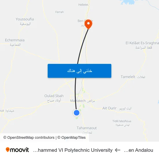 Eden Andalou to Mohammed VI Polytechnic University map