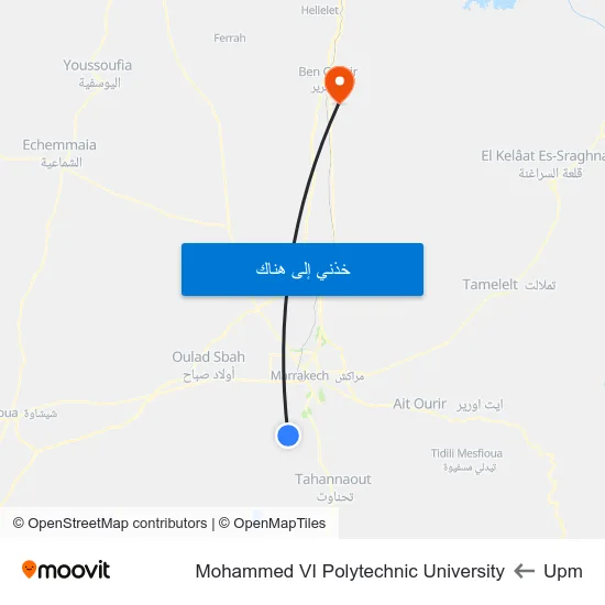 Upm to Mohammed VI Polytechnic University map
