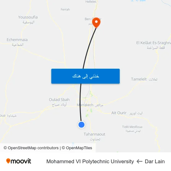 Dar Lain to Mohammed VI Polytechnic University map