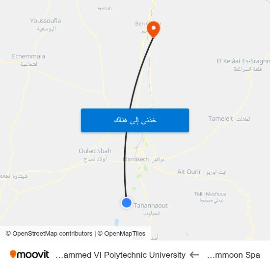 Shemmoon Spa to Mohammed VI Polytechnic University map