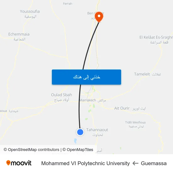 Guemassa to Mohammed VI Polytechnic University map