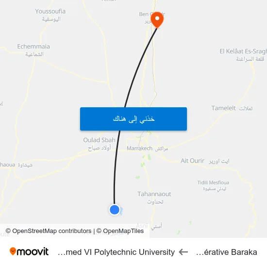 Coopérative Baraka to Mohammed VI Polytechnic University map