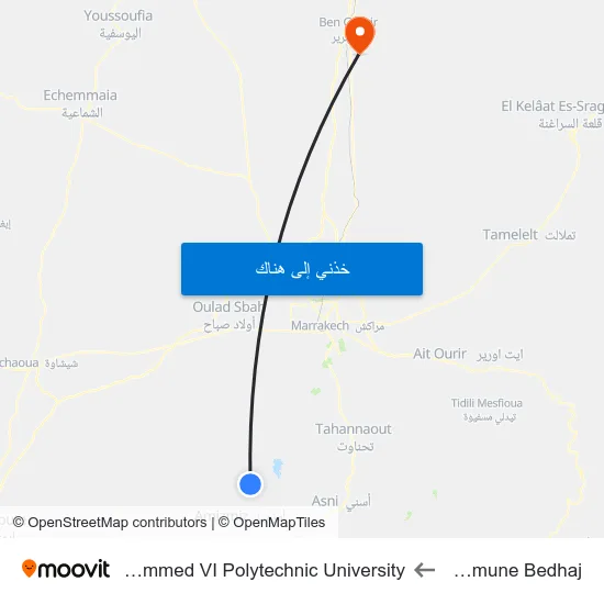 Commune Bedhaj to Mohammed VI Polytechnic University map