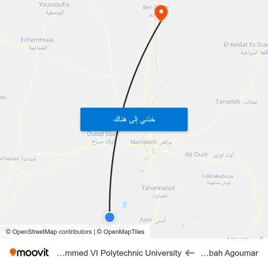 Kasbah Agoumar to Mohammed VI Polytechnic University map