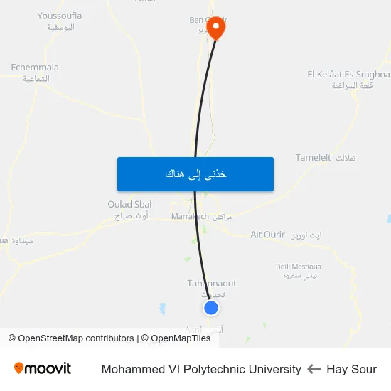 Hay Sour to Mohammed VI Polytechnic University map