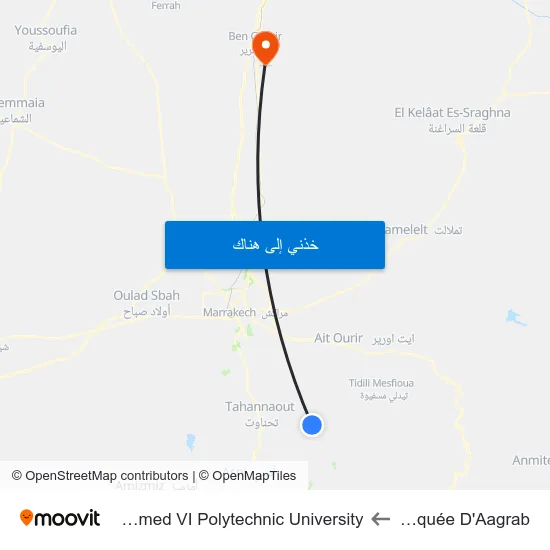 Mosquée D'Aagrab to Mohammed VI Polytechnic University map