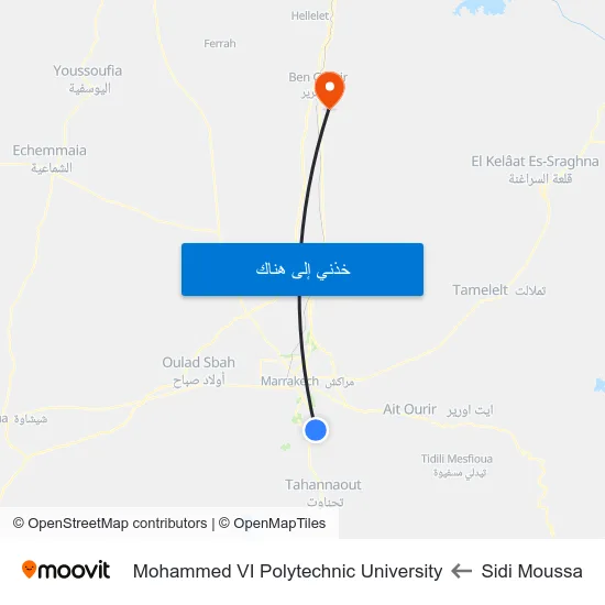 Sidi Moussa to Mohammed VI Polytechnic University map