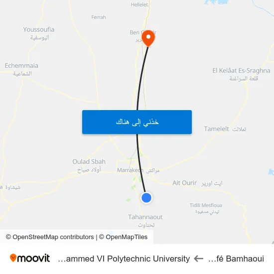 Café Bamhaoui to Mohammed VI Polytechnic University map