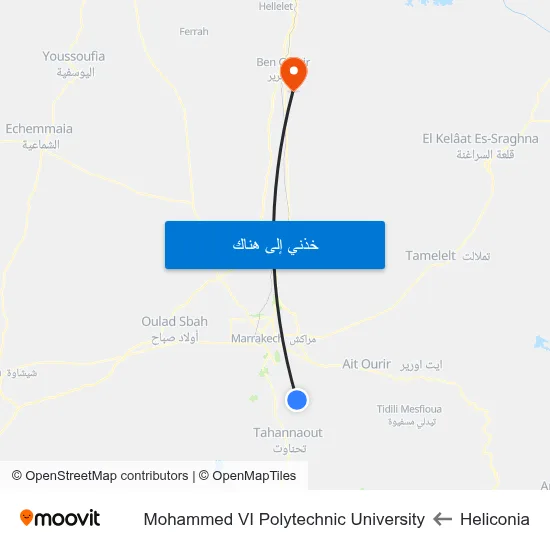 Heliconia to Mohammed VI Polytechnic University map