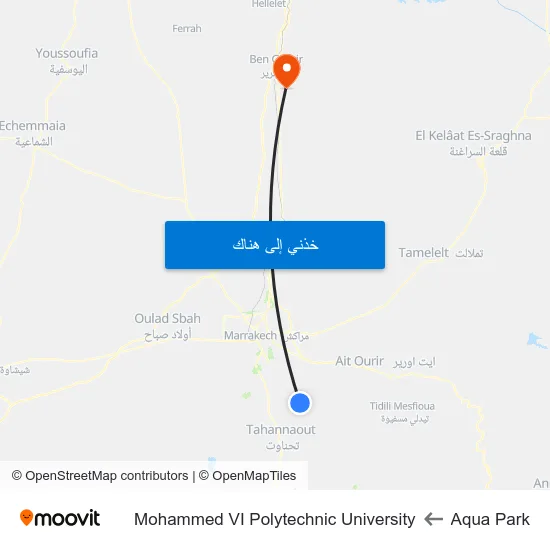 Aqua Park to Mohammed VI Polytechnic University map