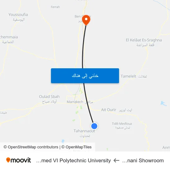El Kinani Showroom to Mohammed VI Polytechnic University map