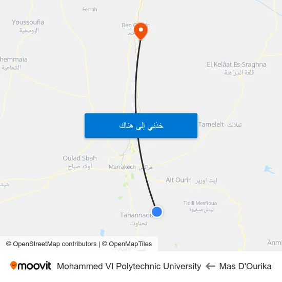 Mas D'Ourika to Mohammed VI Polytechnic University map