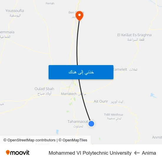 Anima to Mohammed VI Polytechnic University map