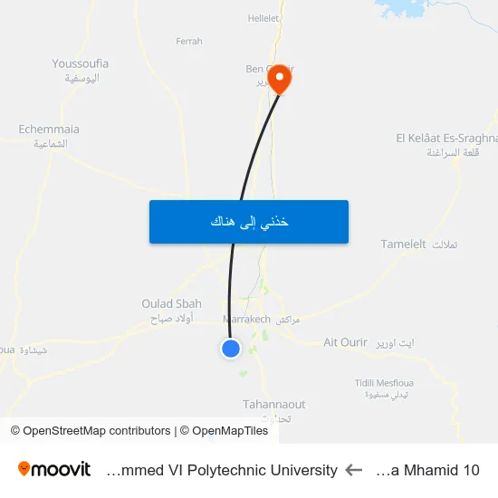 Doha Mhamid 10 to Mohammed VI Polytechnic University map