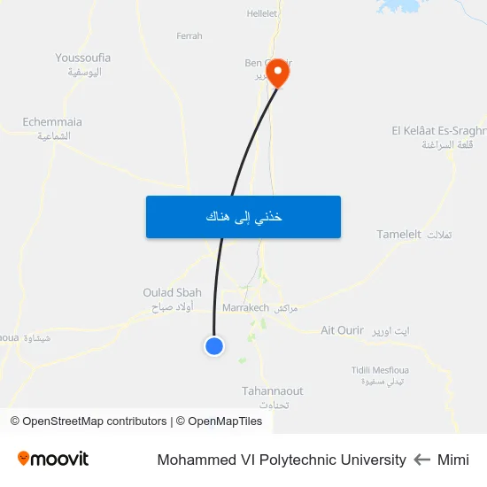 Mimi to Mohammed VI Polytechnic University map