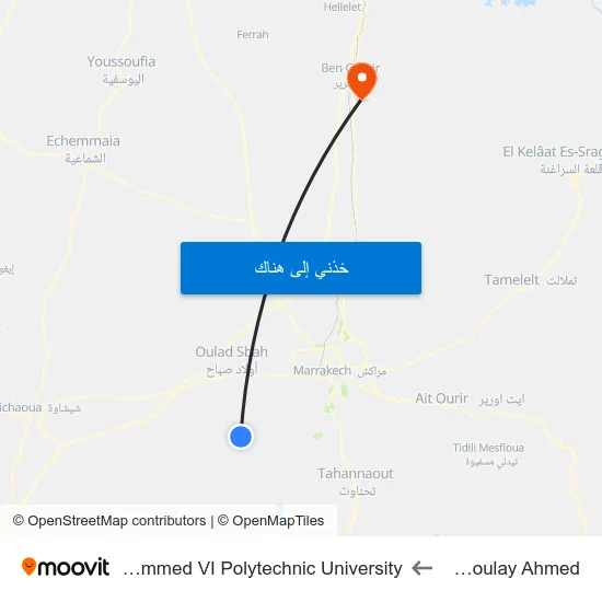 Aït Moulay Ahmed to Mohammed VI Polytechnic University map