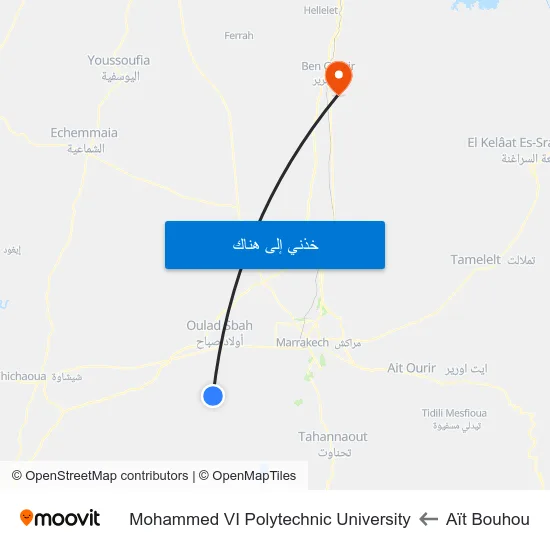 Aït Bouhou to Mohammed VI Polytechnic University map