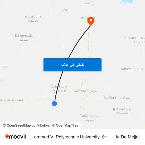 Route De Mejjat to Mohammed VI Polytechnic University map