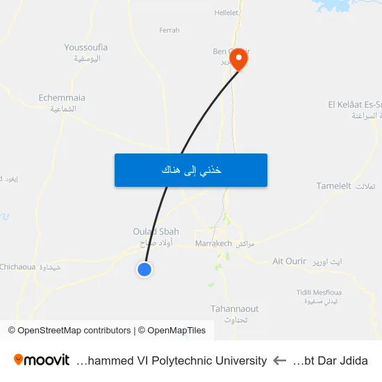 Sebt Dar Jdida to Mohammed VI Polytechnic University map