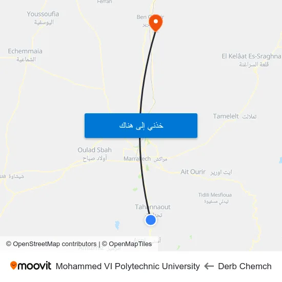 Derb Chemch to Mohammed VI Polytechnic University map