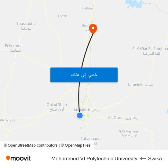 Swika to Mohammed VI Polytechnic University map
