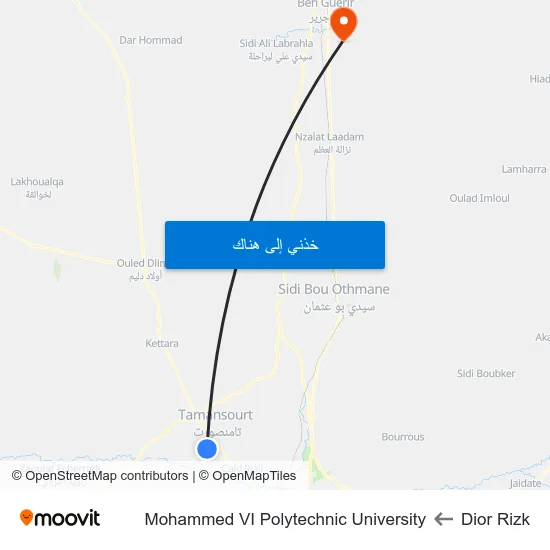 Dior Rizk to Mohammed VI Polytechnic University map
