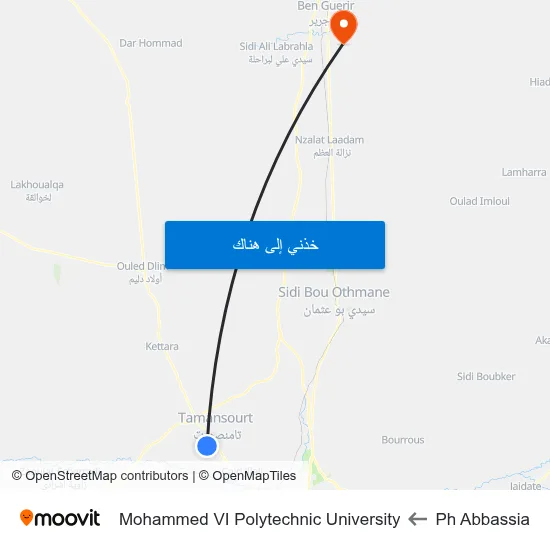 Ph Abbassia to Mohammed VI Polytechnic University map