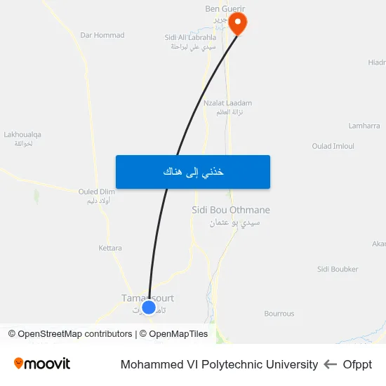 Ofppt to Mohammed VI Polytechnic University map