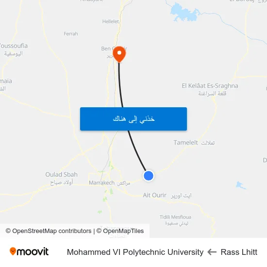 Rass Lhitt to Mohammed VI Polytechnic University map