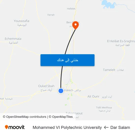 Dar Salam to Mohammed VI Polytechnic University map