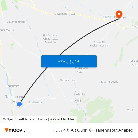 Tahennaout Anapec to Aït Ourir (آيت ورير) map