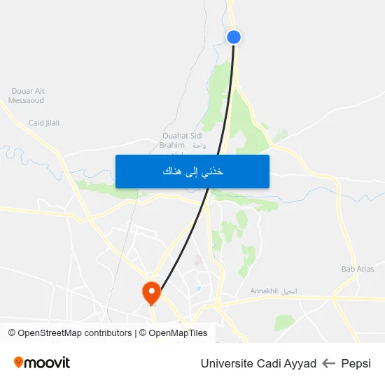 Pepsi to Universite Cadi Ayyad map
