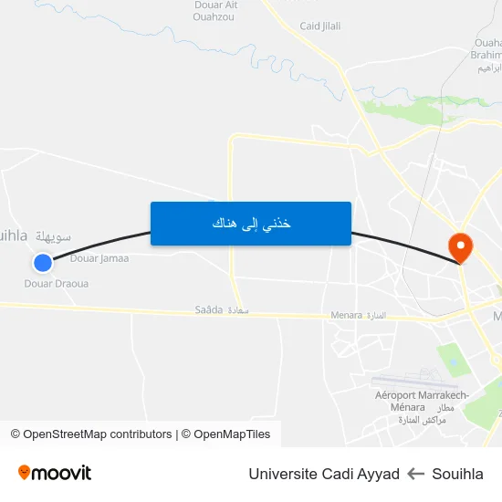 Souihla to Universite Cadi Ayyad map
