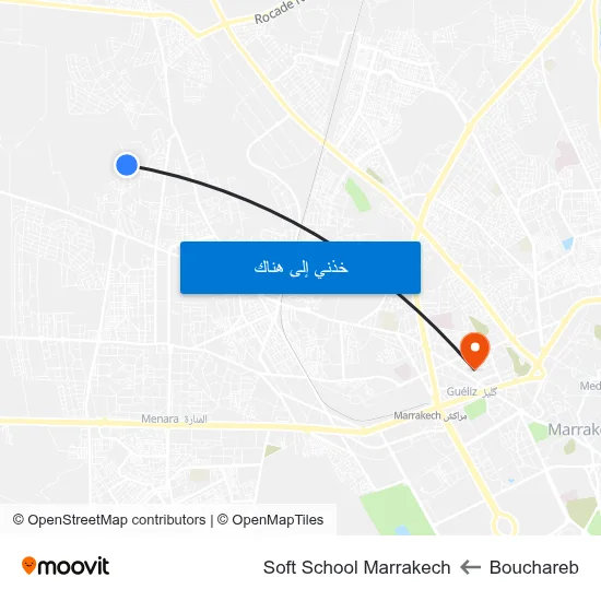 Bouchareb to Soft School Marrakech map