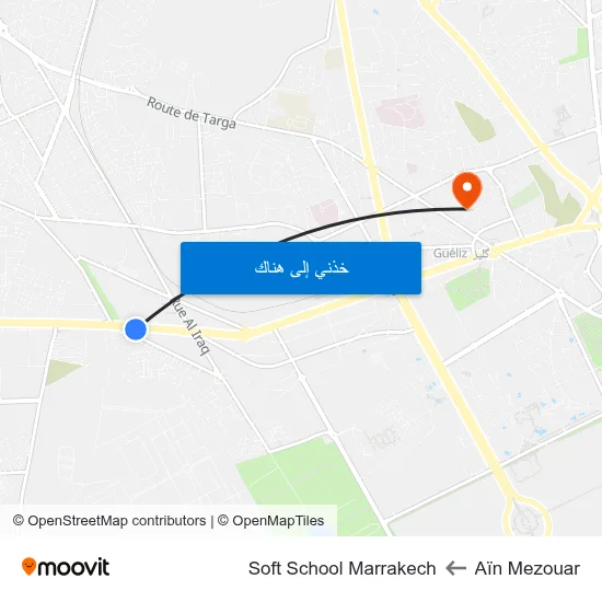 Aïn Mezouar to Soft School Marrakech map