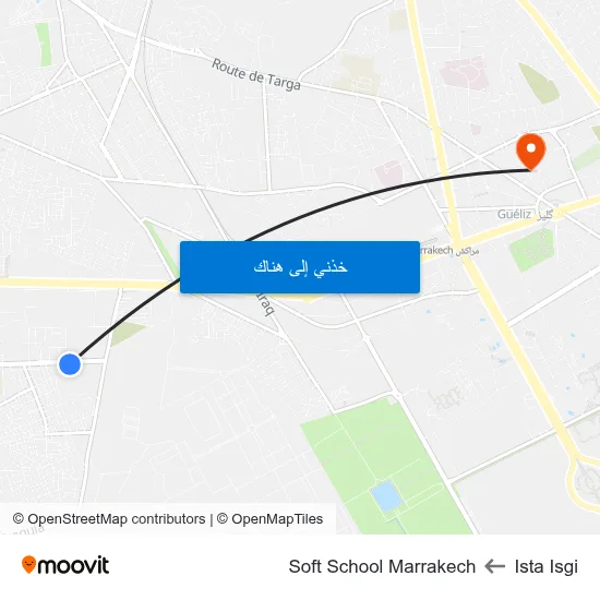 Ista Isgi to Soft School Marrakech map