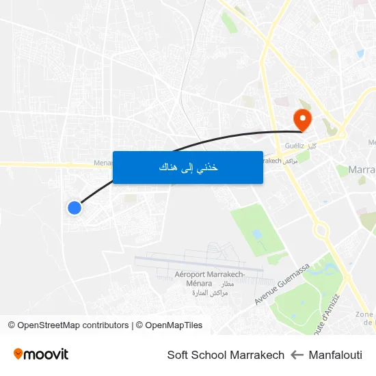 Manfalouti to Soft School Marrakech map