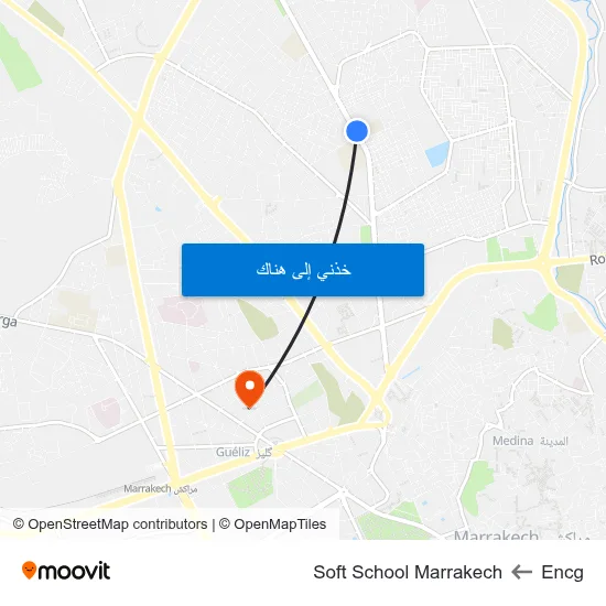 Encg to Soft School Marrakech map