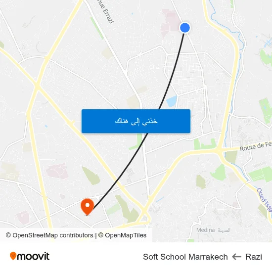 Razi to Soft School Marrakech map