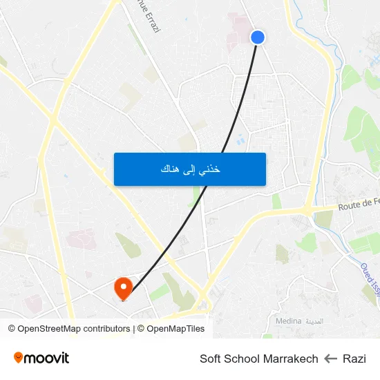 Razi to Soft School Marrakech map