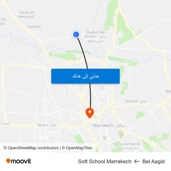 Bel Aagid to Soft School Marrakech map