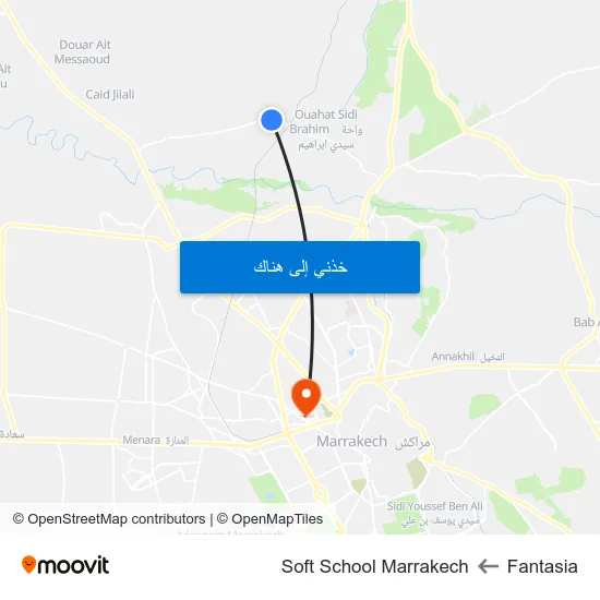 Fantasia to Soft School Marrakech map