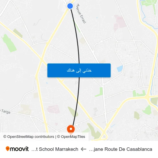 Marjane Route De Casablanca to Soft School Marrakech map