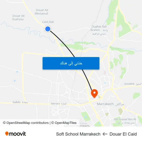 Douar El Caid to Soft School Marrakech map