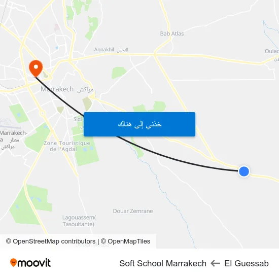 El Guessab to Soft School Marrakech map