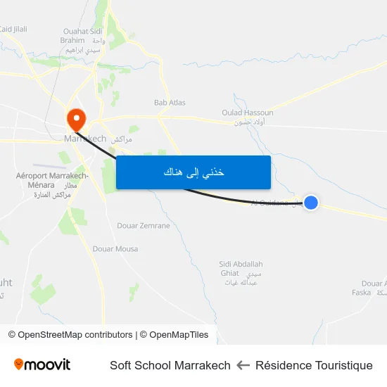 Résidence Touristique to Soft School Marrakech map