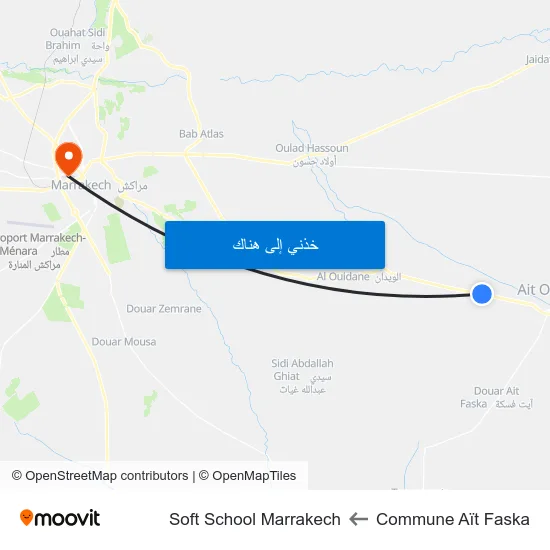 Commune Aït Faska to Soft School Marrakech map
