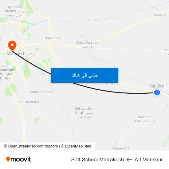 Aït Mansour to Soft School Marrakech map