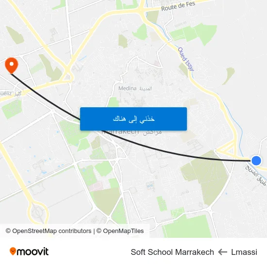 Lmassi to Soft School Marrakech map