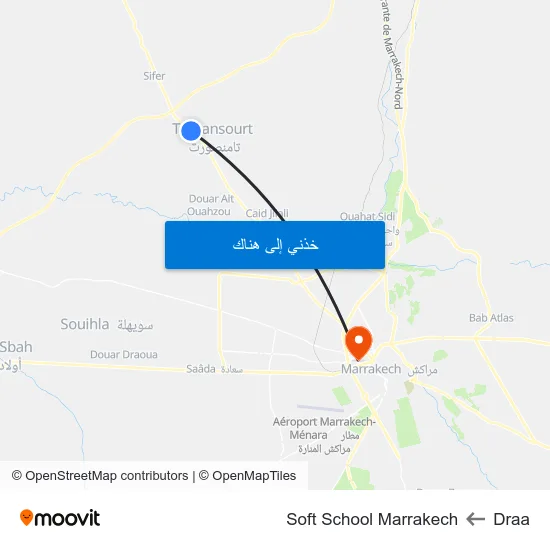 Draa to Soft School Marrakech map